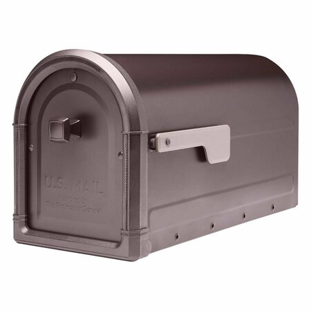 ARCHITECTURAL MAILBOXES Roxbury Galvanized Steel Post Mounted Rubbed Bronze Mailbox, 10.89 x 8.86 x 20.60 in. AR6554